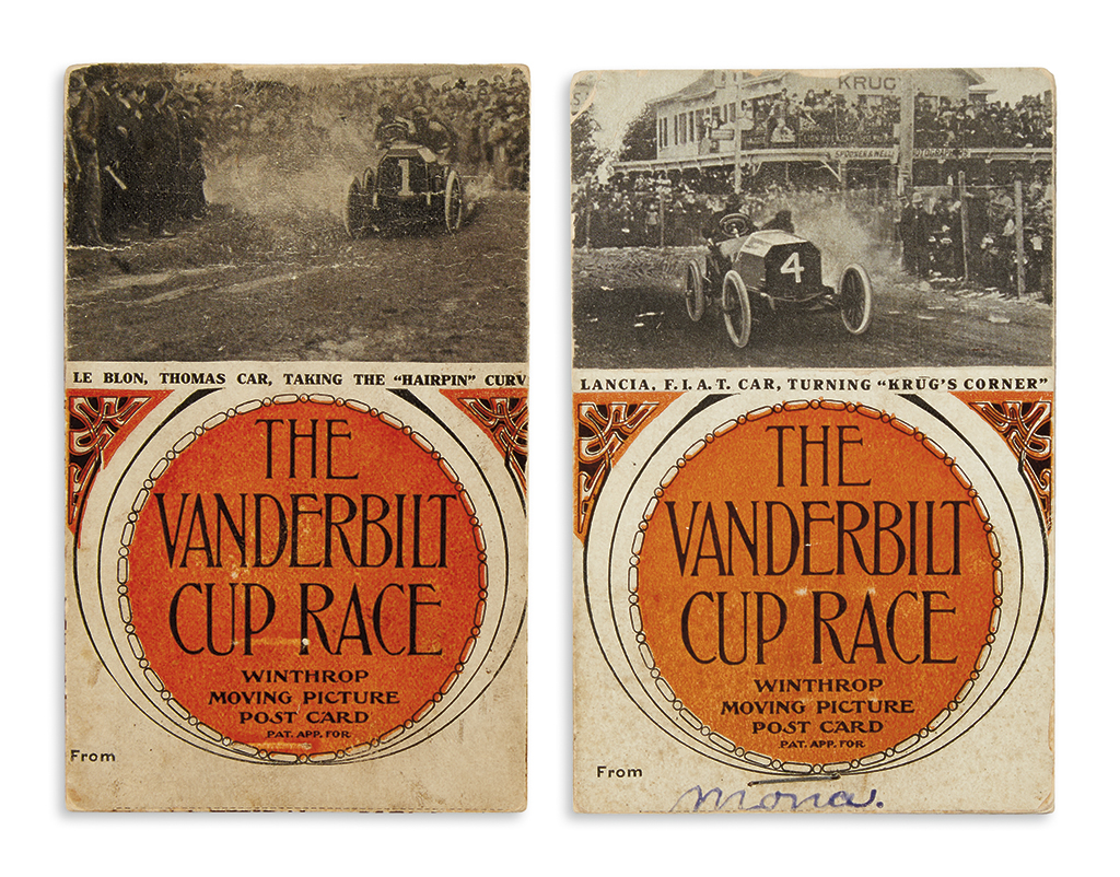 (AUTOMOTIVE.) The Vanderbilt Cup Race Winthrop Moving Picture Post Card.